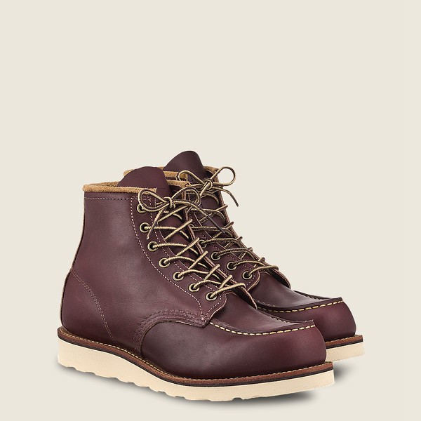 Red Wing Heritage Boots Mens Burgundy - Classic Moc - 6-inch Mesa Leather - 5640987-GS